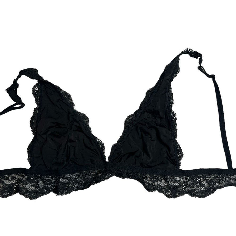 Victoria's Secret Unlined Wireless Lace Black Bralette Large‎ - Picture 8 of 10